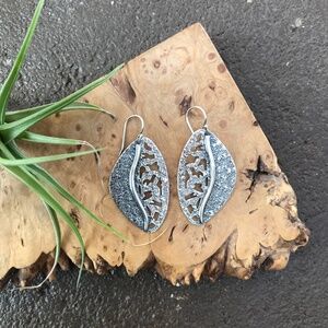 Handcrafted Silpada Sterling Silver Satin Oxidized Perforated Earrings W1979